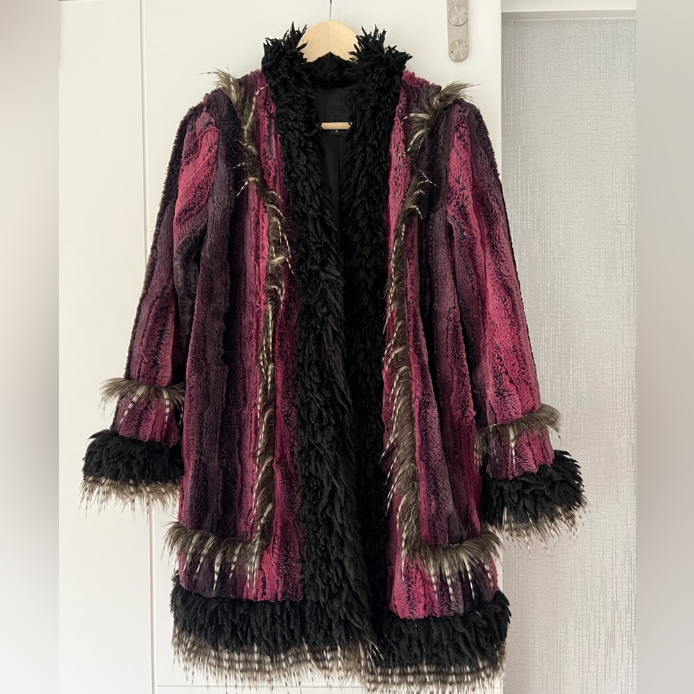 Anna Sui Faux Fur Coat size 2